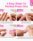 32-Piece Pink Cat Eye Extra Short Almond Press-On Nails  (Ships to US Only)