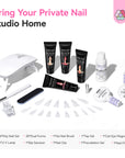 4-Color Cat Eye Poly Gel Nail Kit with UV Lamp & Slip Solution