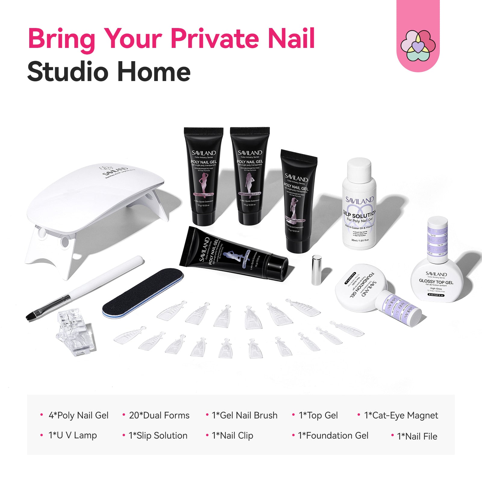4-Color Purple HEMA-Free Poly Gel Nail Set for Creative Nail Art