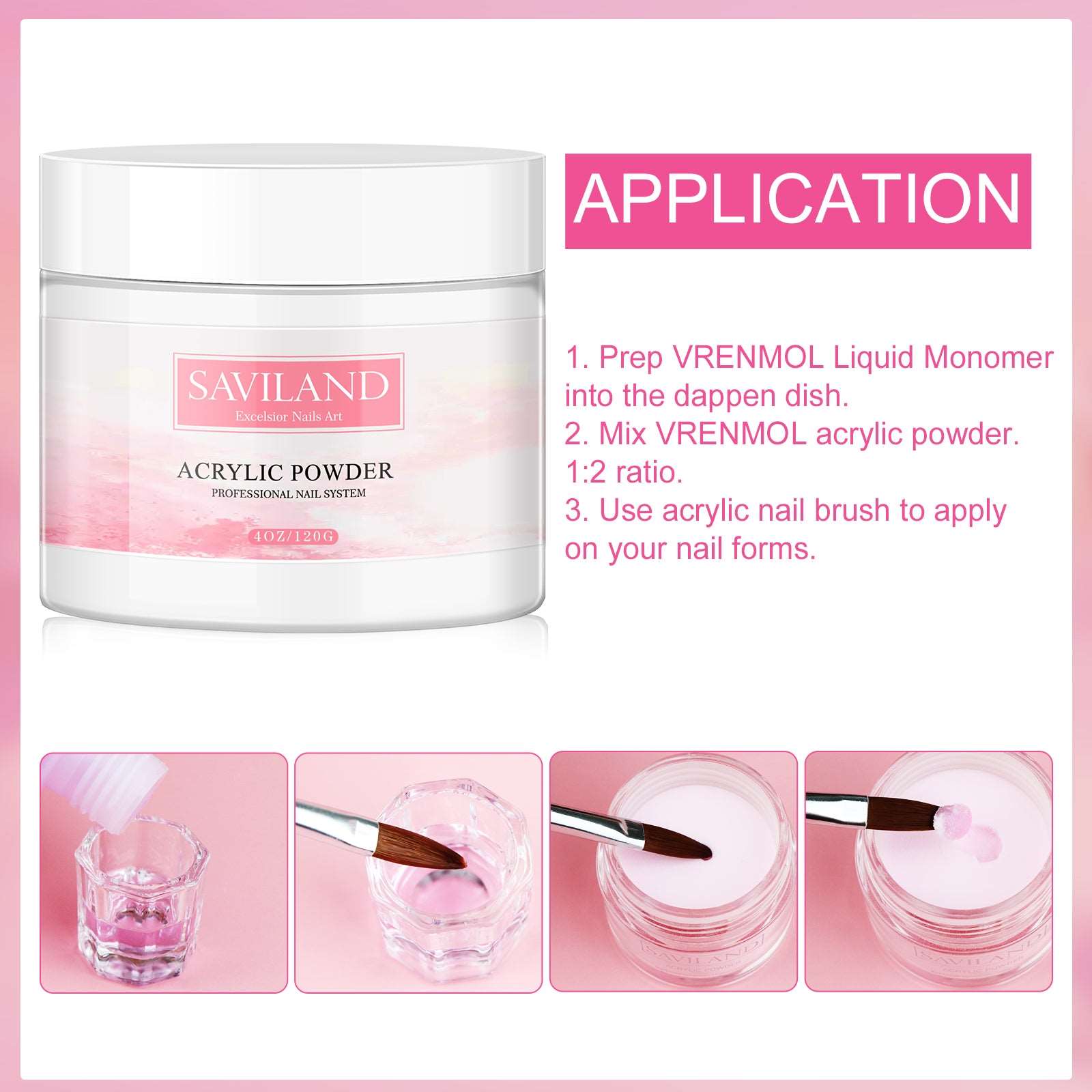 [US ONLY]1pcs 120g Crystal Clear Acrylic Powder