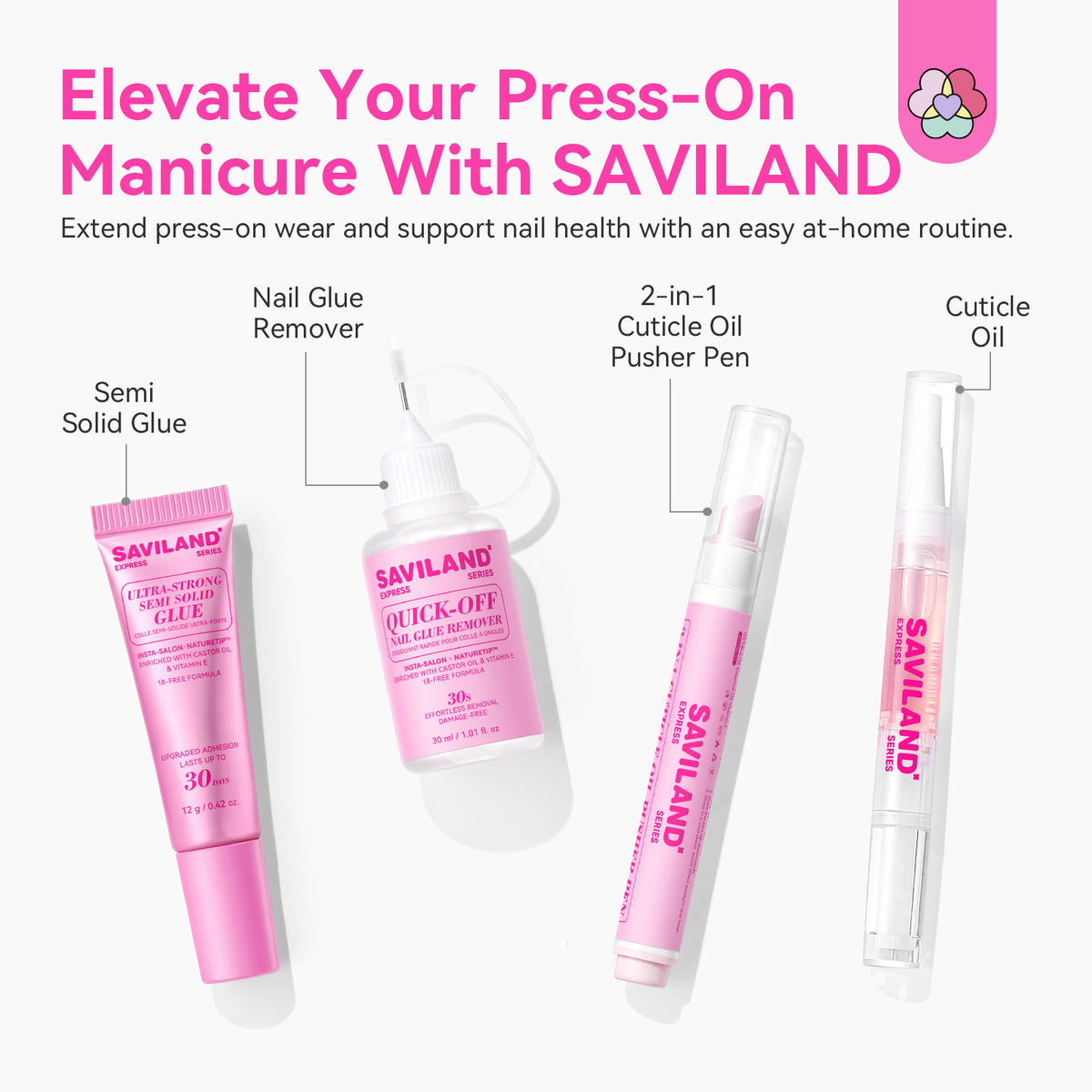 32-Piece Pink Cat Eye Extra Short Almond Press-On Nails  (Ships to US Only)