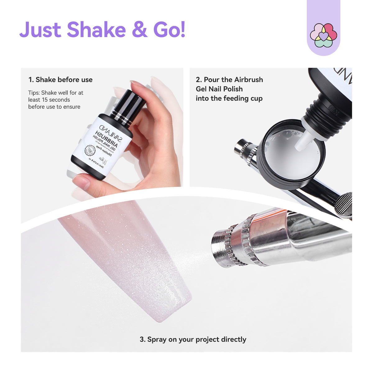 2-Pack White Airbrush Gel Nail Polish 20ml (Ships to US Only)