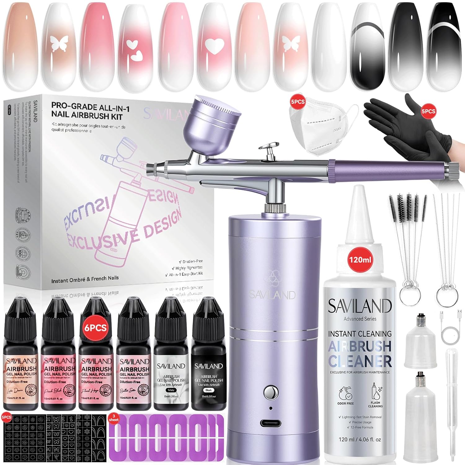 7-in-1 Pro Airbrush Nail Art Set | SAVILAND