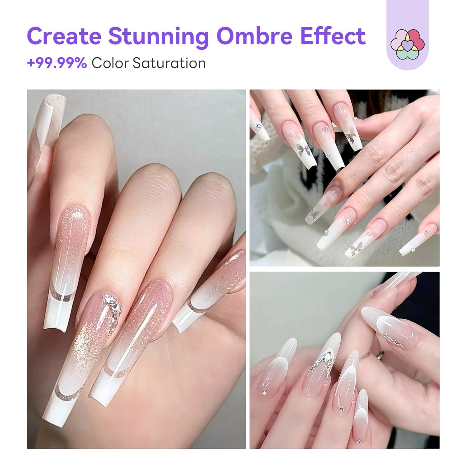 6 White Airbrush Gel Colors for Precision Nail Art (Ships to US Only)