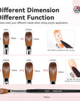 Professional Kolinsky Acrylic Brush Set Sizes 4-12