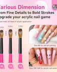 Saviland kolinsky acrylic nail brush set-Size 8/10/14