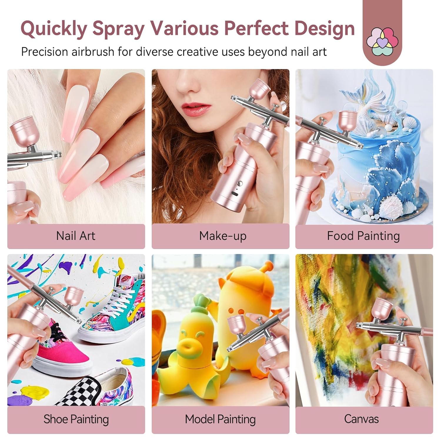 Cordless Nail Airbrush Kit Pink | SAVILAND