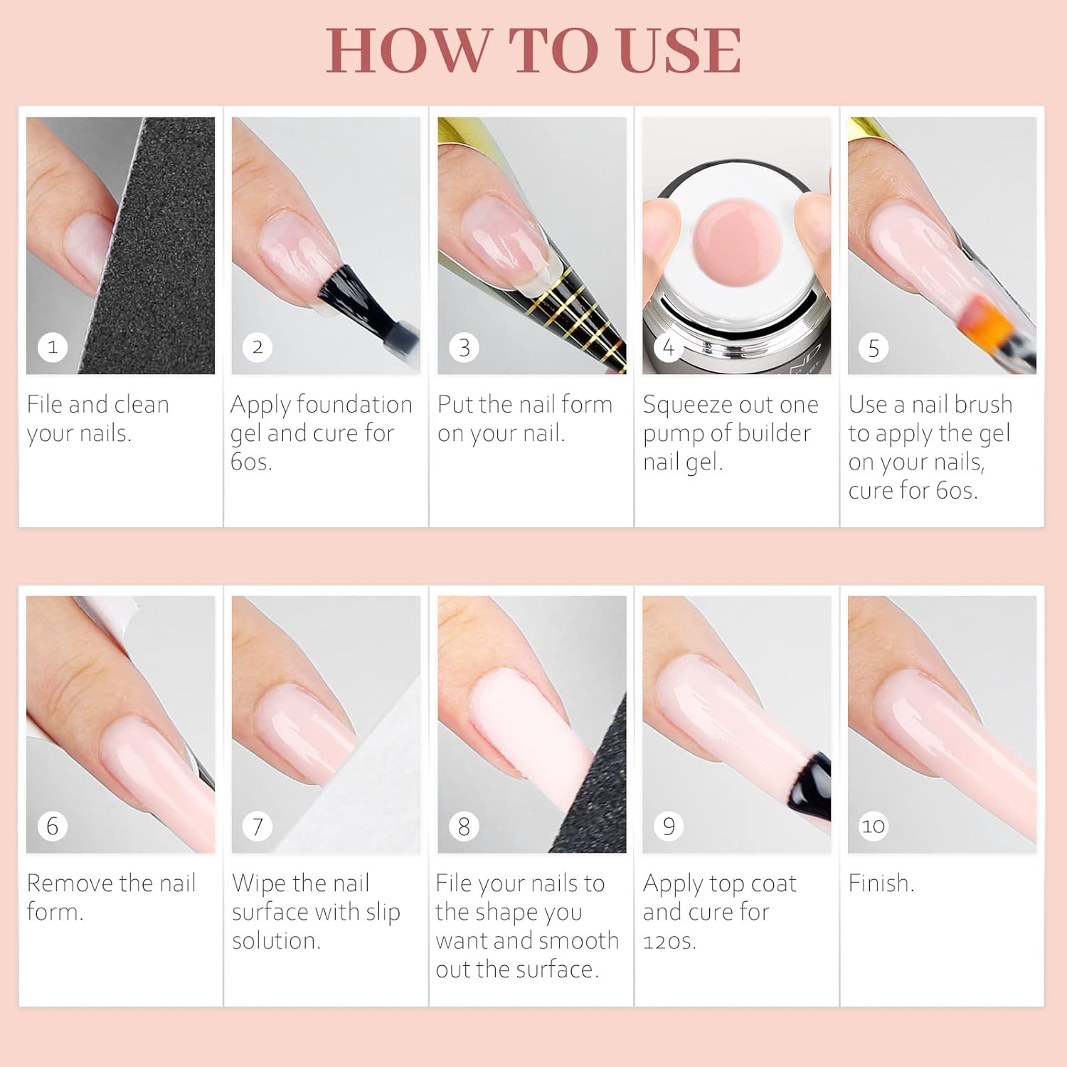 how to use the nude pink builder gel