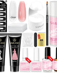 Poly Gel Nail Kit with Clear & Nude Extension Gels
