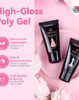 Poly Gel Nail Kit with Clear & Nude Extension Gels