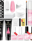Poly Gel Nail Kit with Nail Lamp & Slip Solution