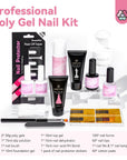 Poly Gel Nail Kit with Nail Lamp & Slip Solution
