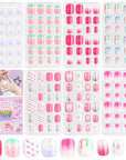 Kids Press-On Nails Set with Glitter & Gradient Designs (Ships to US Only)