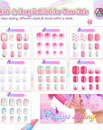 Kids Press-On Nails Set with Glitter & Gradient Designs (Ships to US Only)