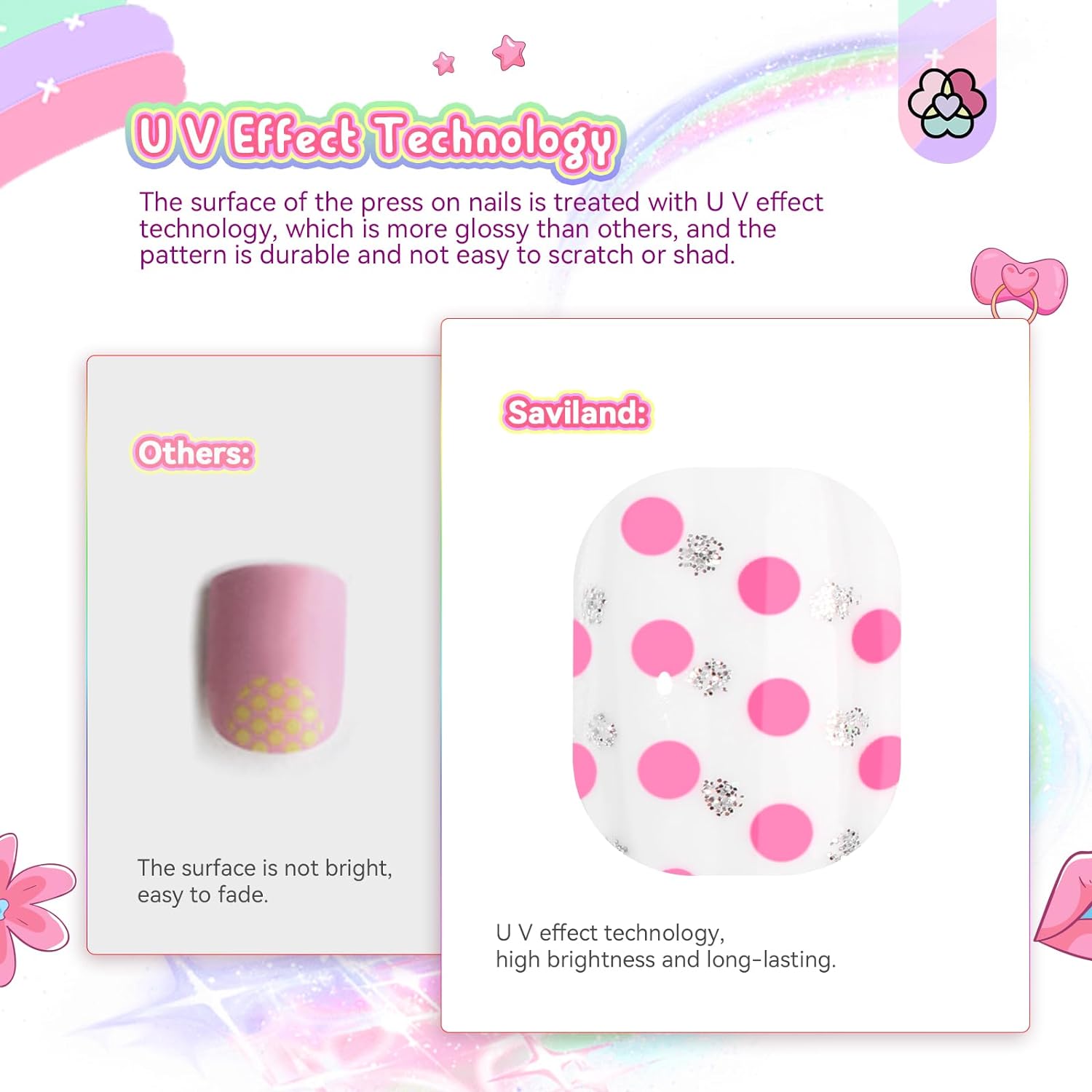 Kids Press-On Nails Set with Glitter &amp; Gradient Designs (Ships to US Only)