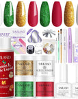 4 Colors Festive Acrylic Nail Kit for Holiday Nail Designs
