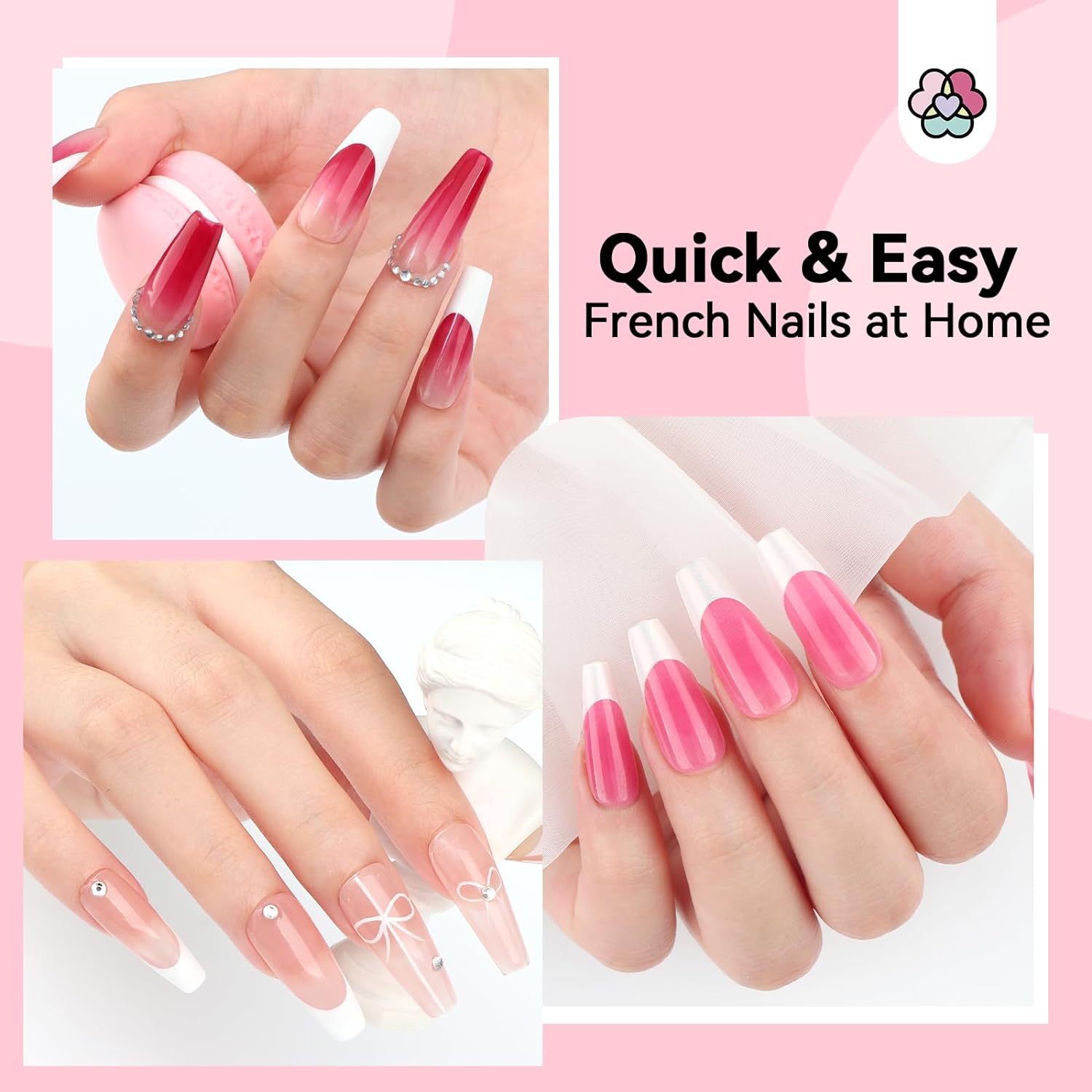 Complete French Manicure Kit for Easy Salon-Style Nails (Ships to US Only)
