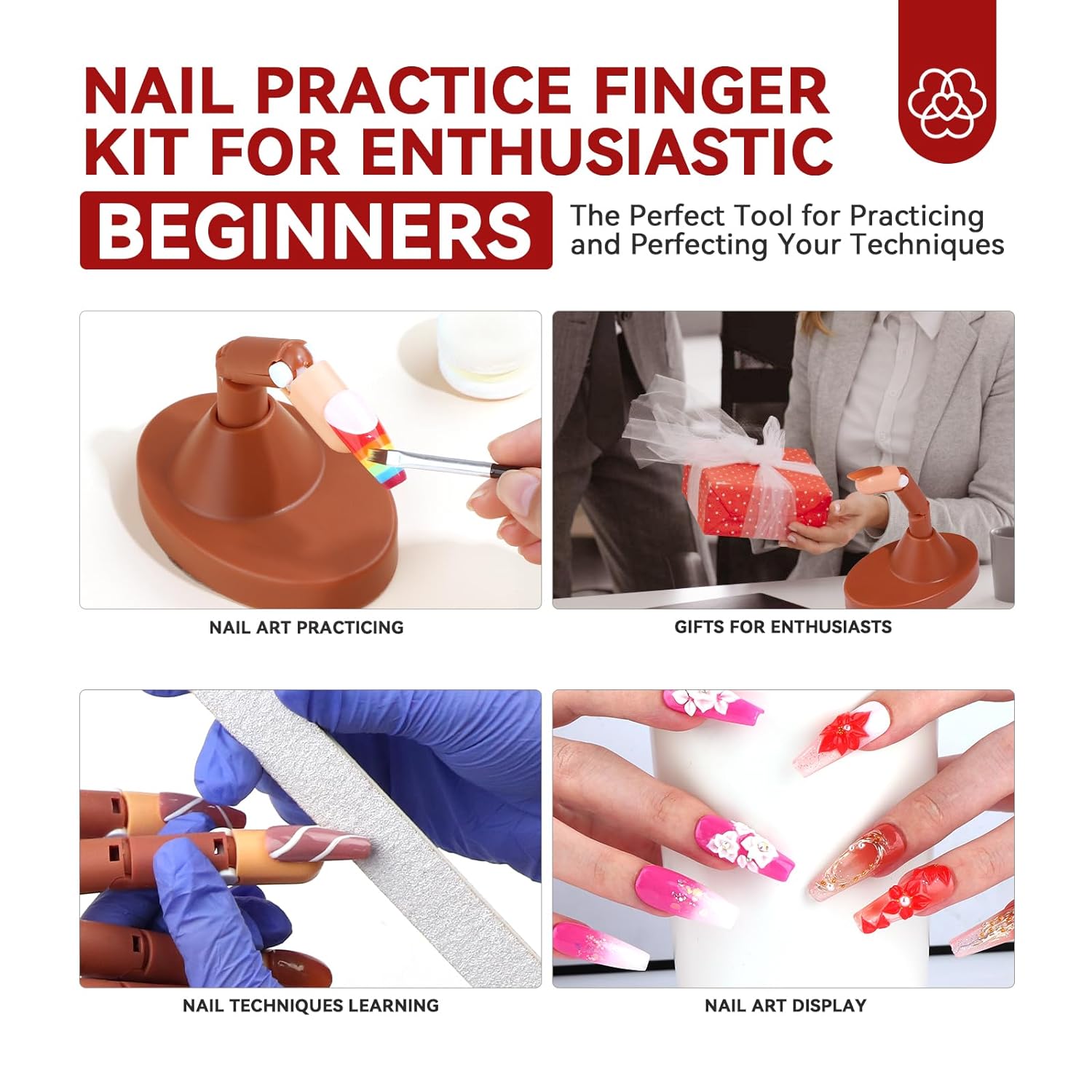 Adjustable Practice Finger for Acrylic Nail Training
