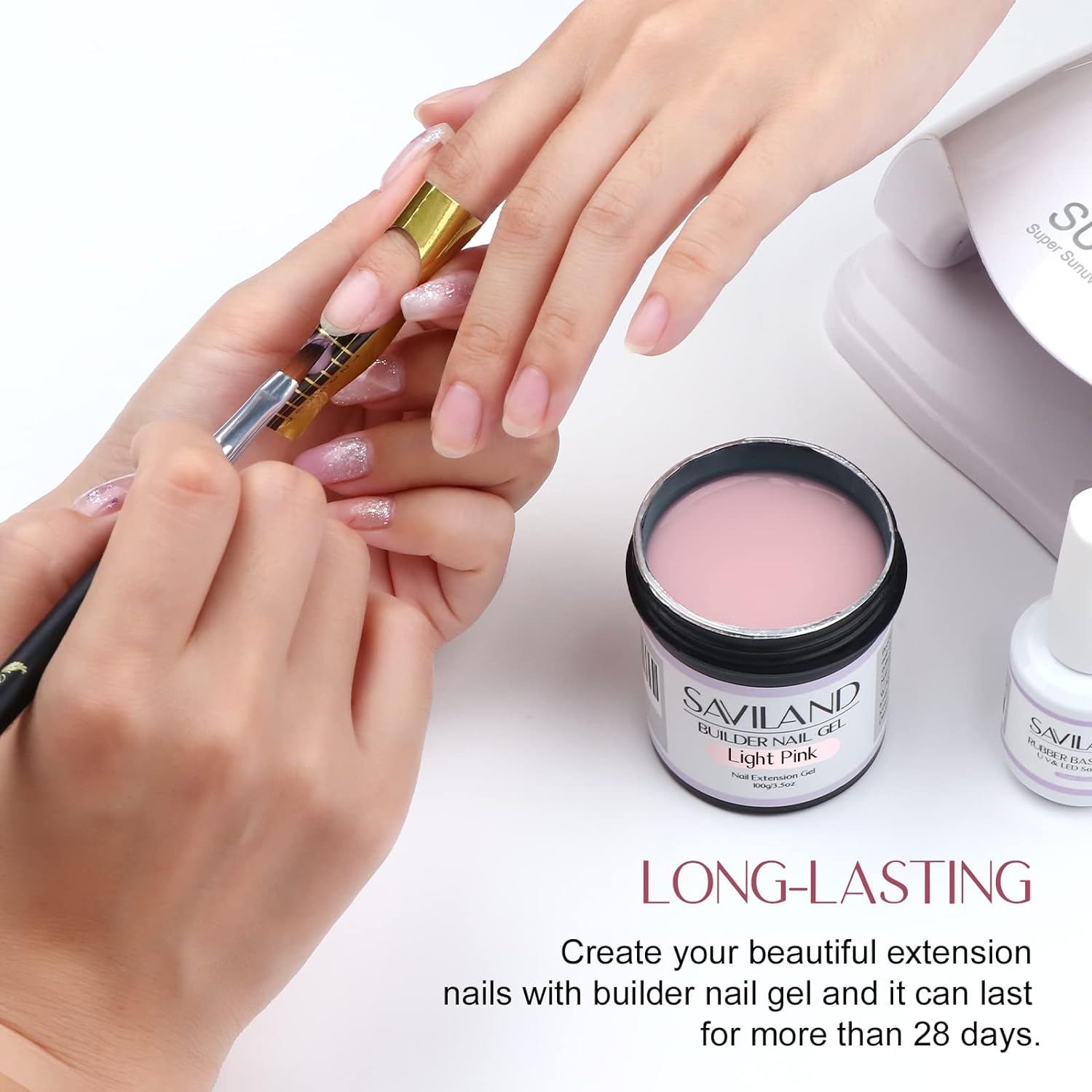 Light Pink Builder Gel for Strong Nail Extensions &amp; Repair