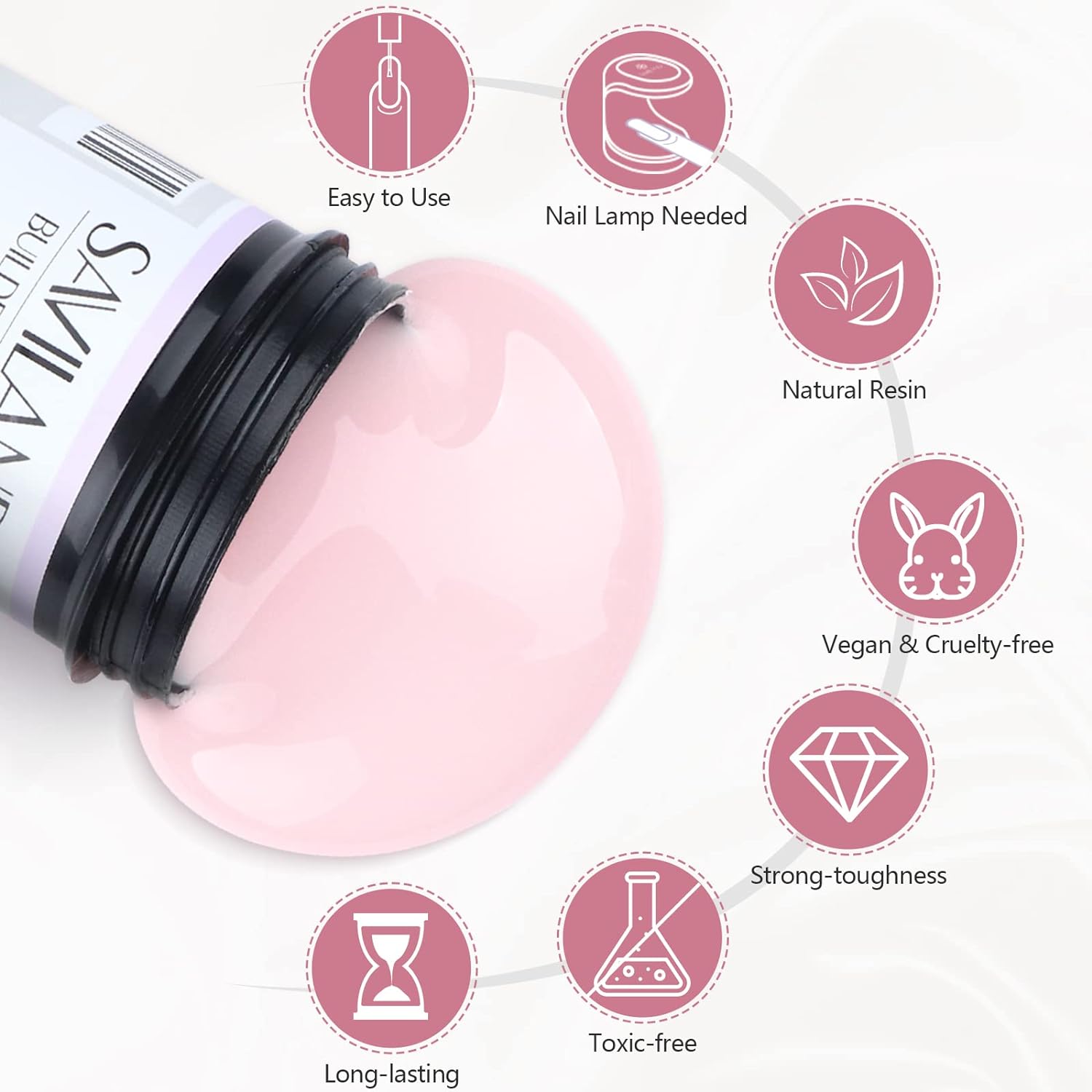 Light Pink Builder Gel for Strong Nail Extensions &amp; Repair