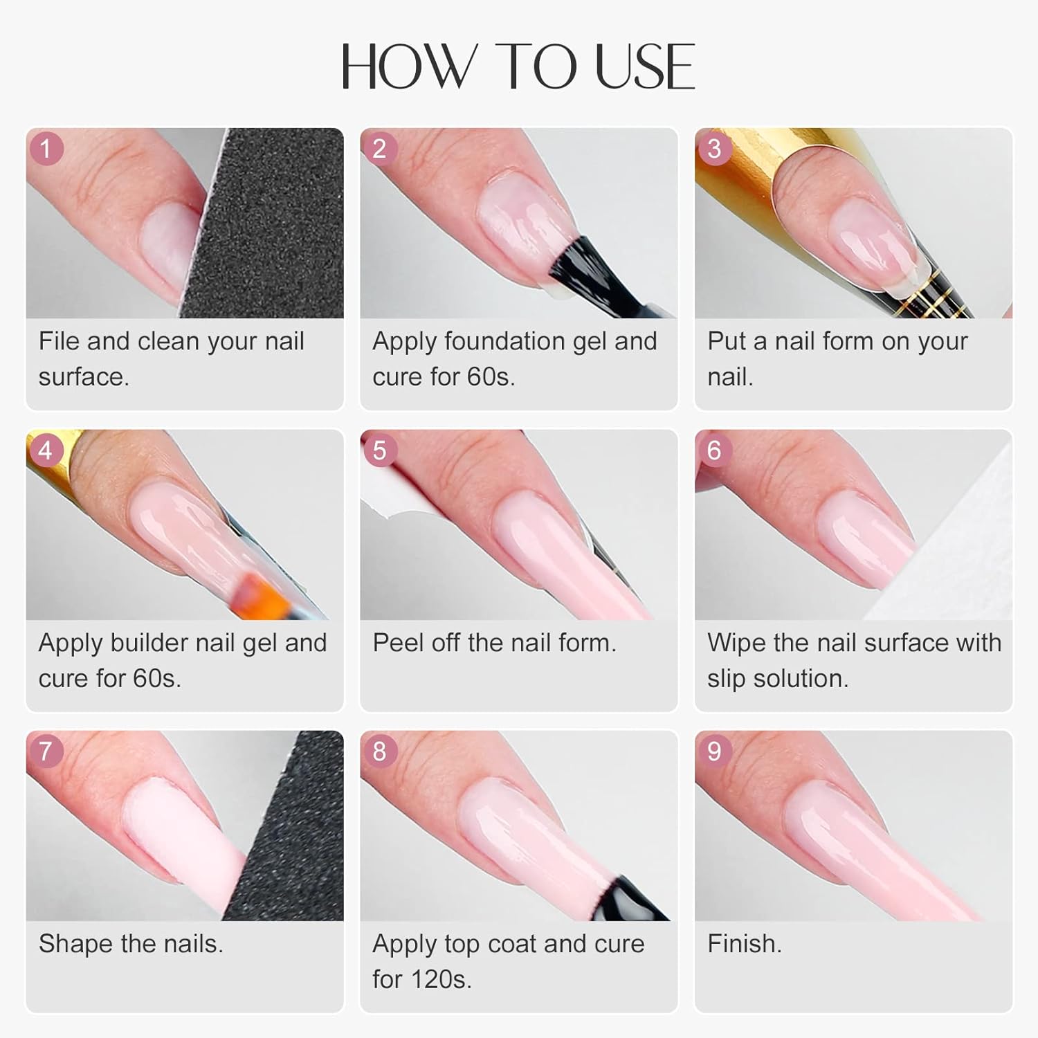 Light Pink Builder Gel for Strong Nail Extensions &amp; Repair