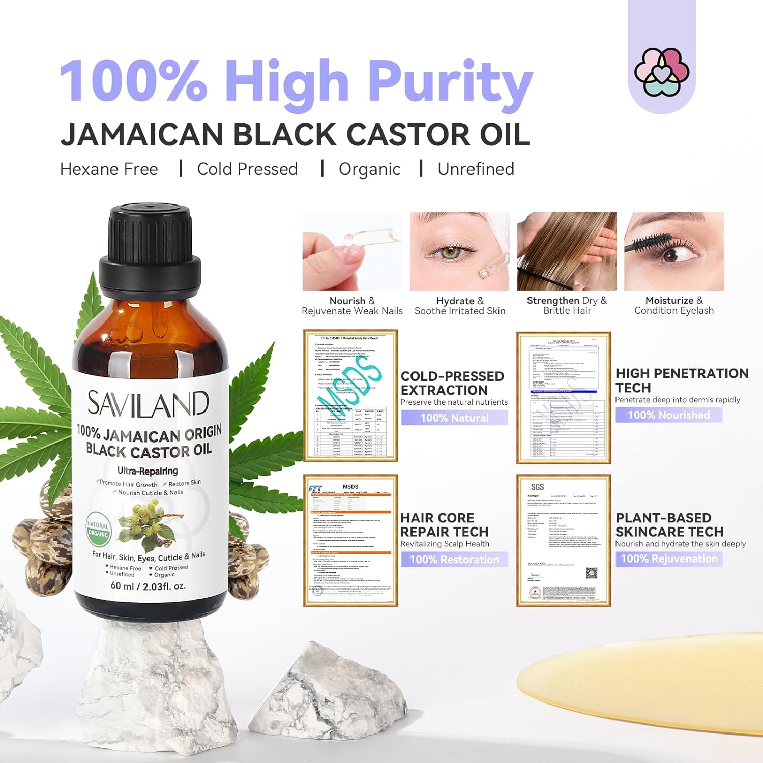 Pure Jamaican Black Castor Oil for Hair Skin &amp; Nail Care (Ships to US Only)