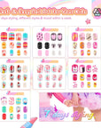 Kids Press-On Nails Set with Cute Colorful Designs (Ships to US Only)