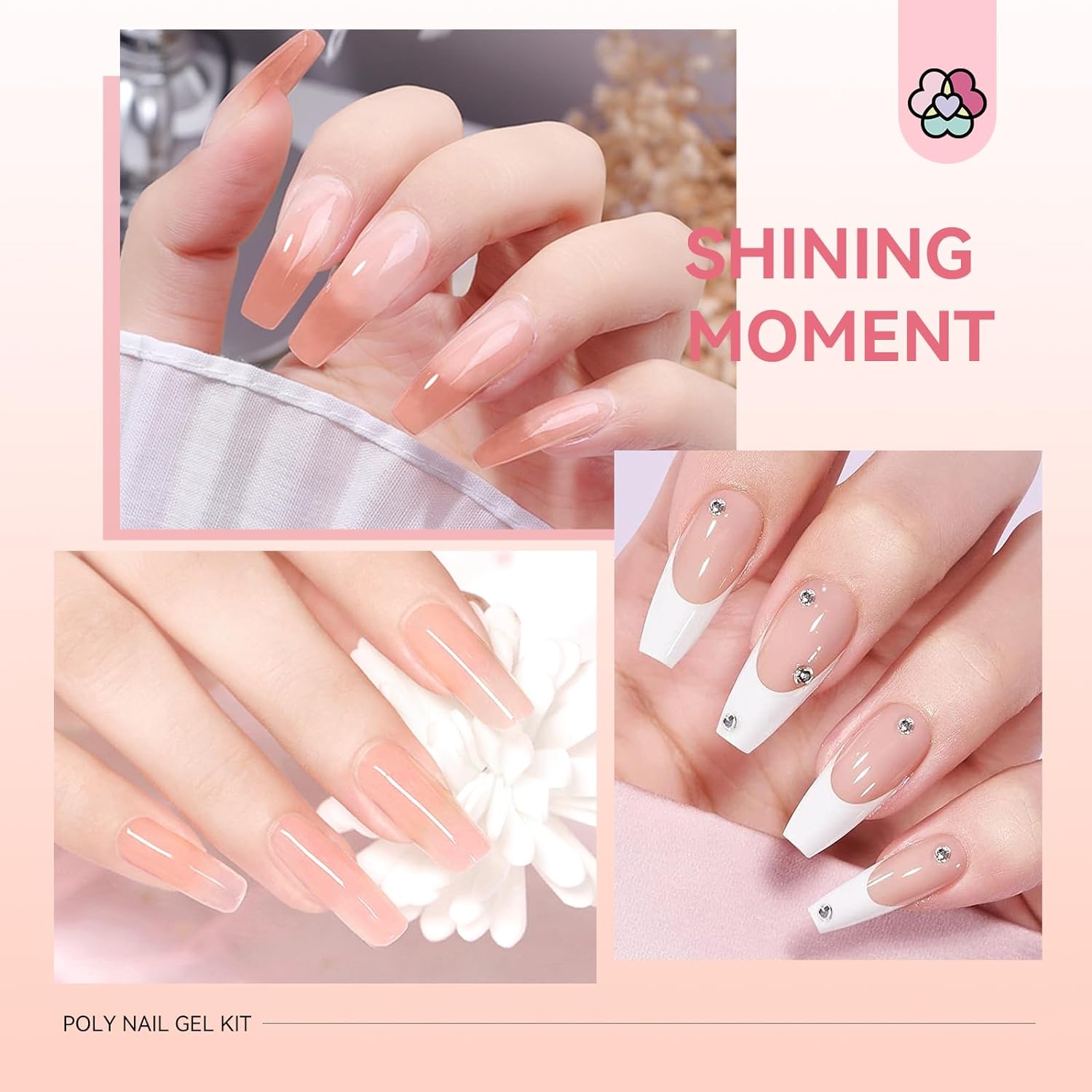 Crystal Clear Poly Gel for Strong Natural Nail Extensions