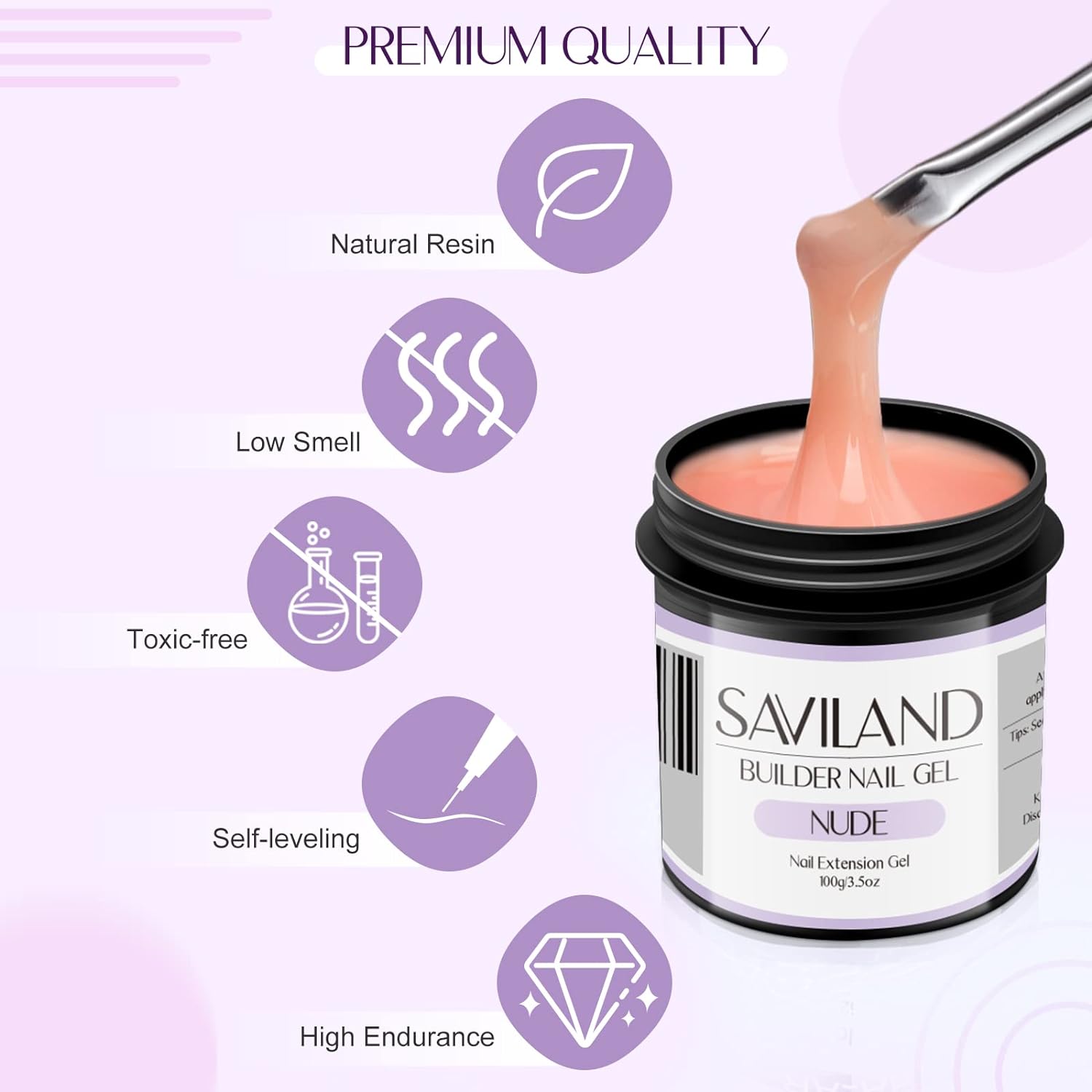 Large 100g Nude Builder Gel for Strong Nail Extensions &amp; Repair