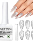 Glitter Silver Cat Eye Gel Nail Polish 15ml