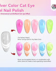 Glitter Silver Cat Eye Gel Nail Polish 15ml