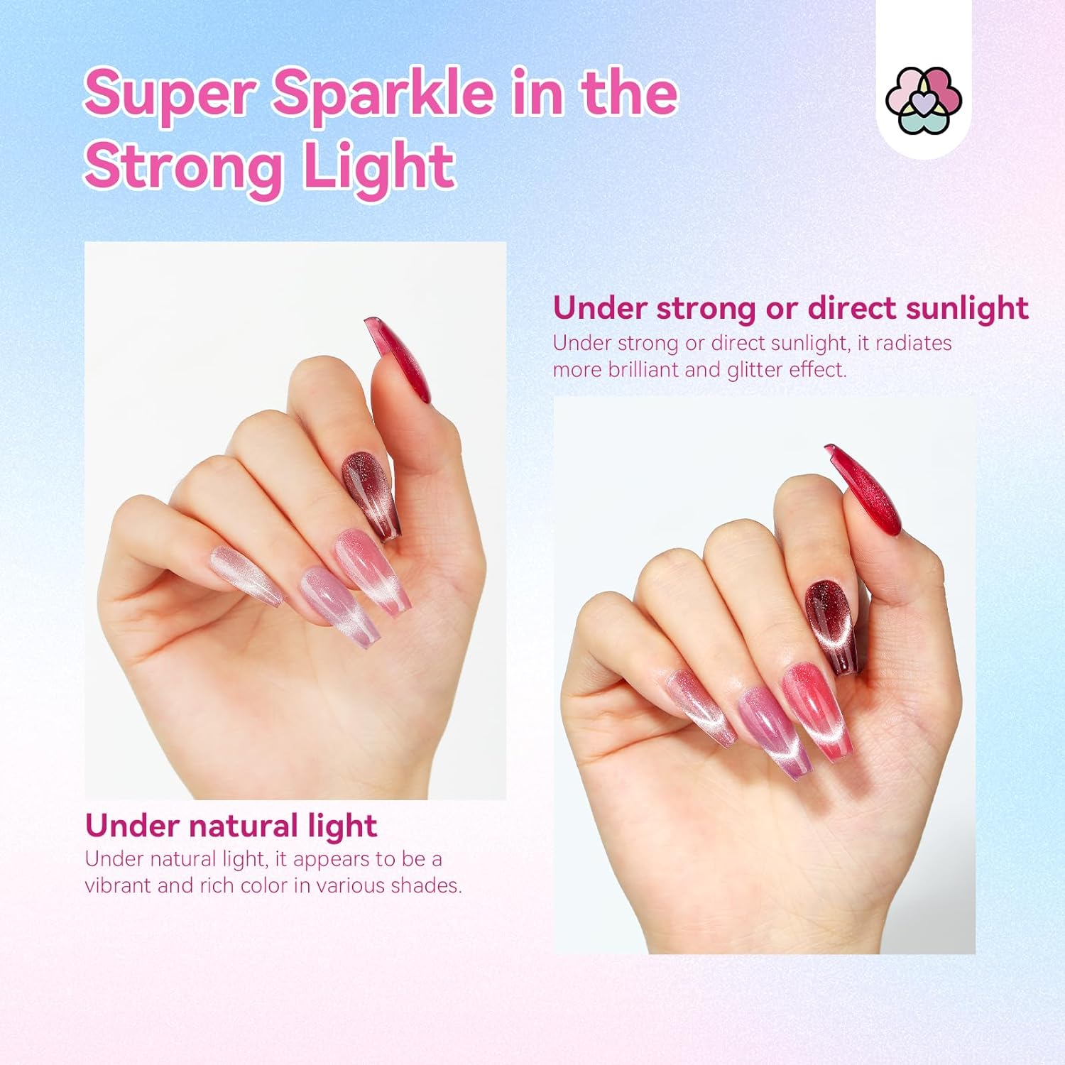 Glitter Silver Cat Eye Gel Nail Polish 15ml