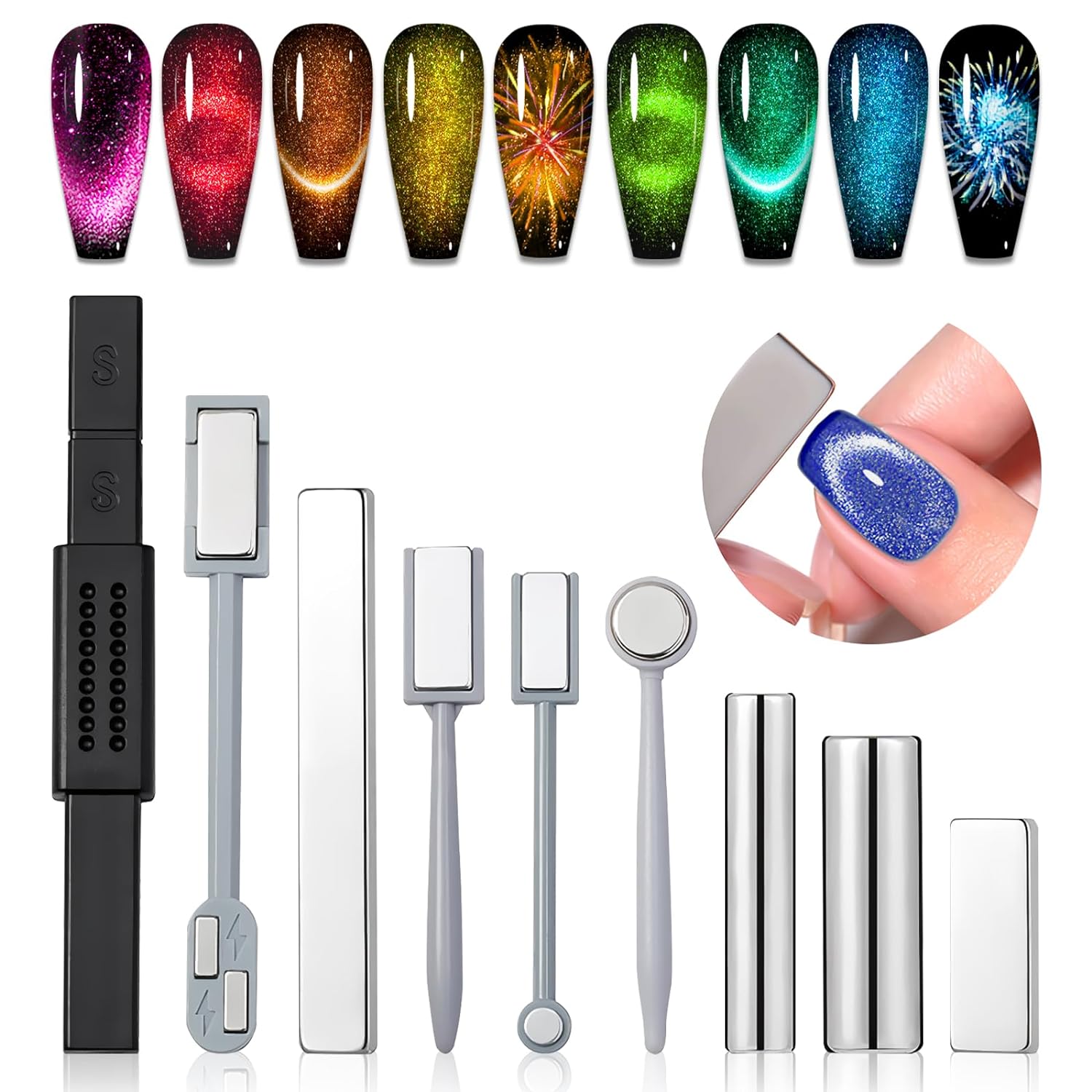 9PCS Cat Eye Magnet Set for Creative Nail Designs – Saviland