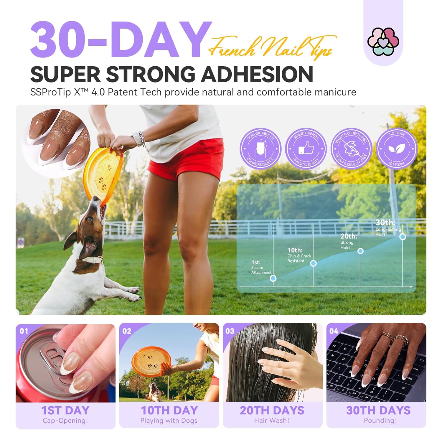 Short Almond French Press On Nails (Ships to US Only)