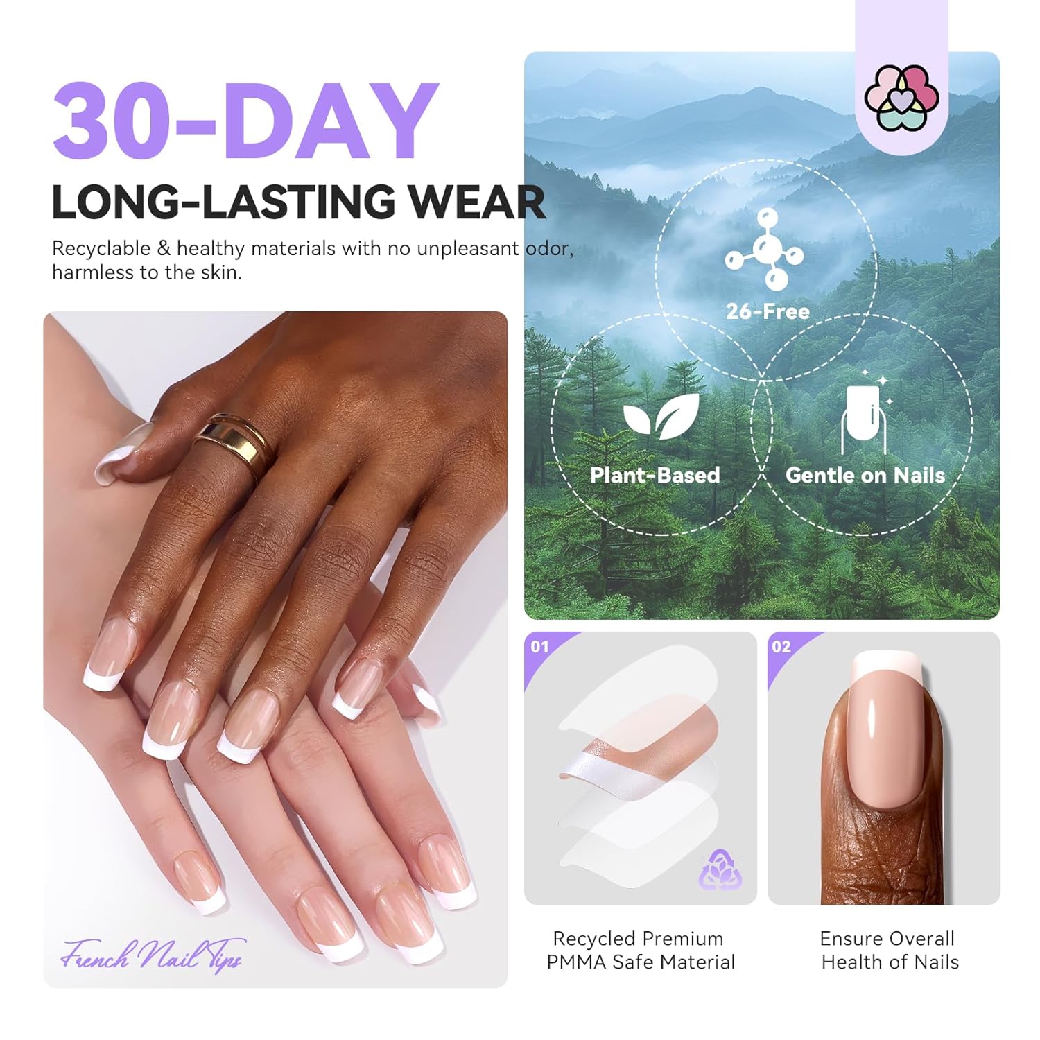 150PCS Short Square French Press On Nails (Ships to US Only)
