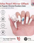 White Pearl Chrome Nail Powder 1g