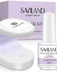 Saviland Nail Tips Glue Gel And Mini UV Nail Lamp Kit