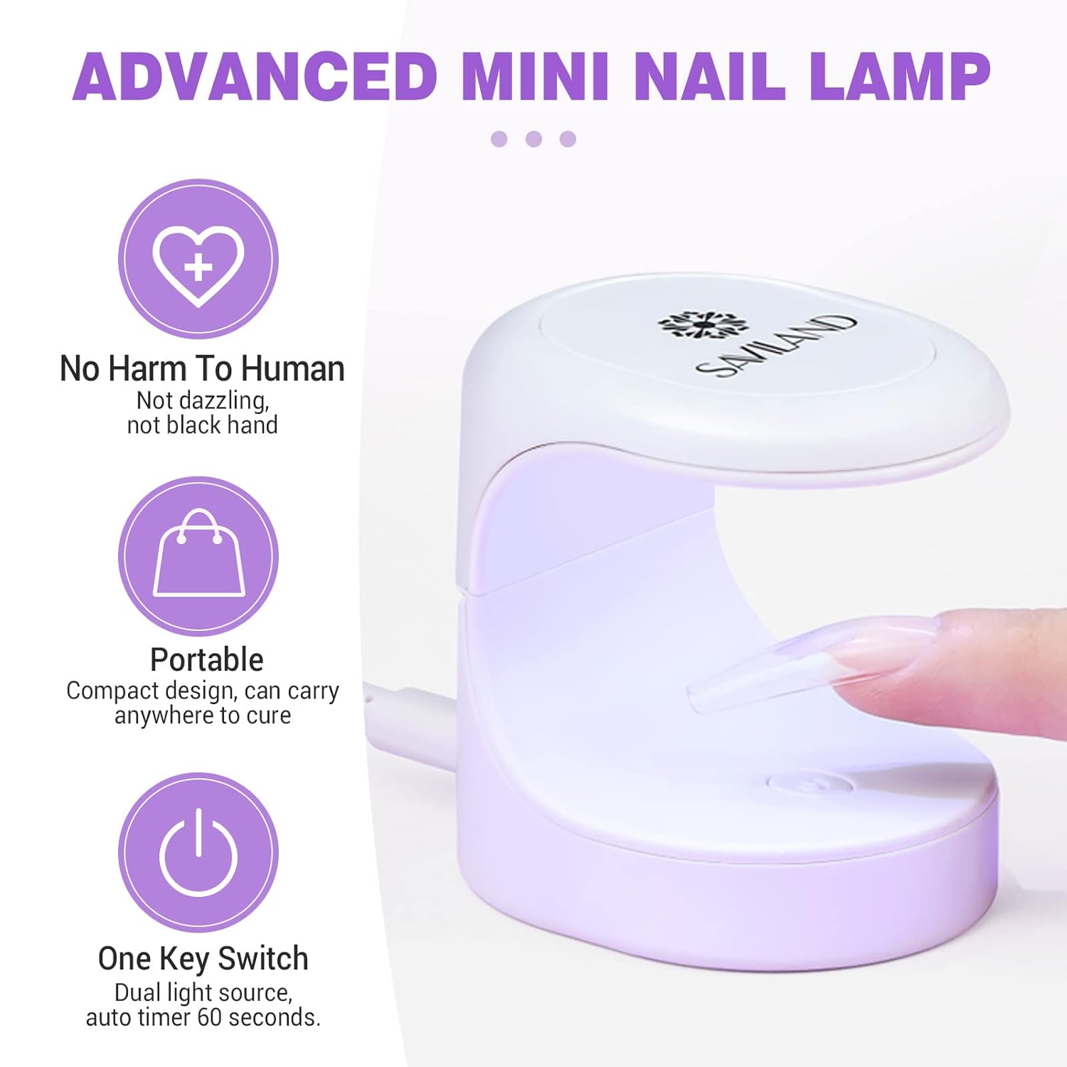 Saviland mini uv nail lamp