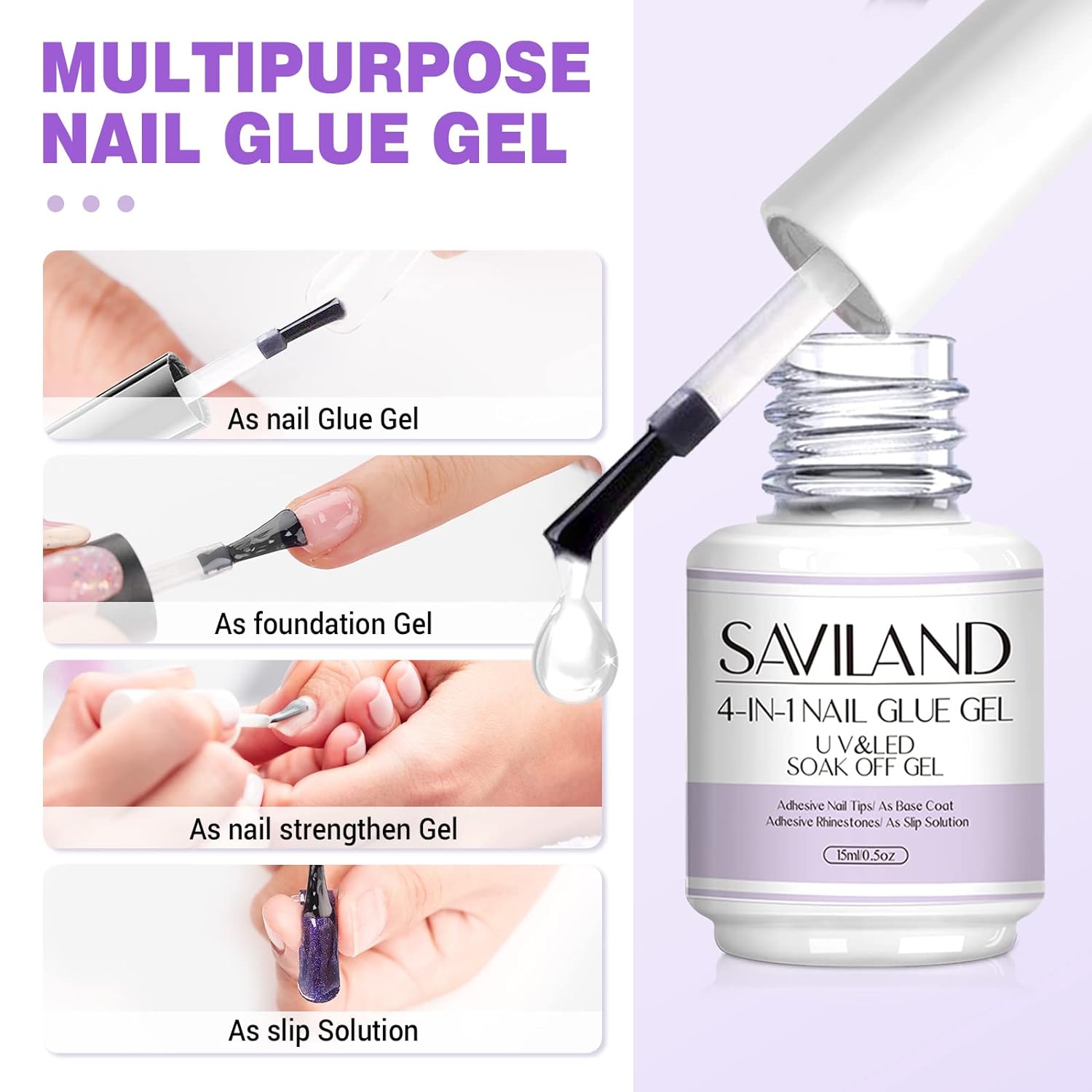 Saviland nail tips glue gel