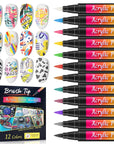 12 Colors Quick Dry Nail Art Pens Set (Ships to US Only)