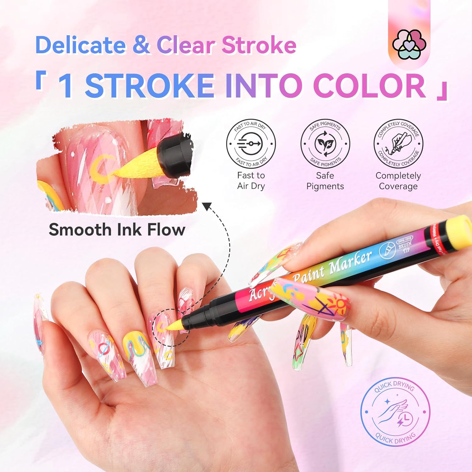 12 Colors Quick Dry Nail Art Pens Set (Ships to US Only)