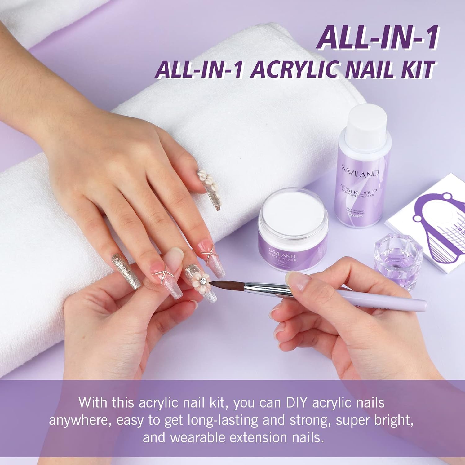 Acrylic Nail Kit with Drill, Powder &amp; Liquid (Ships to US Only)