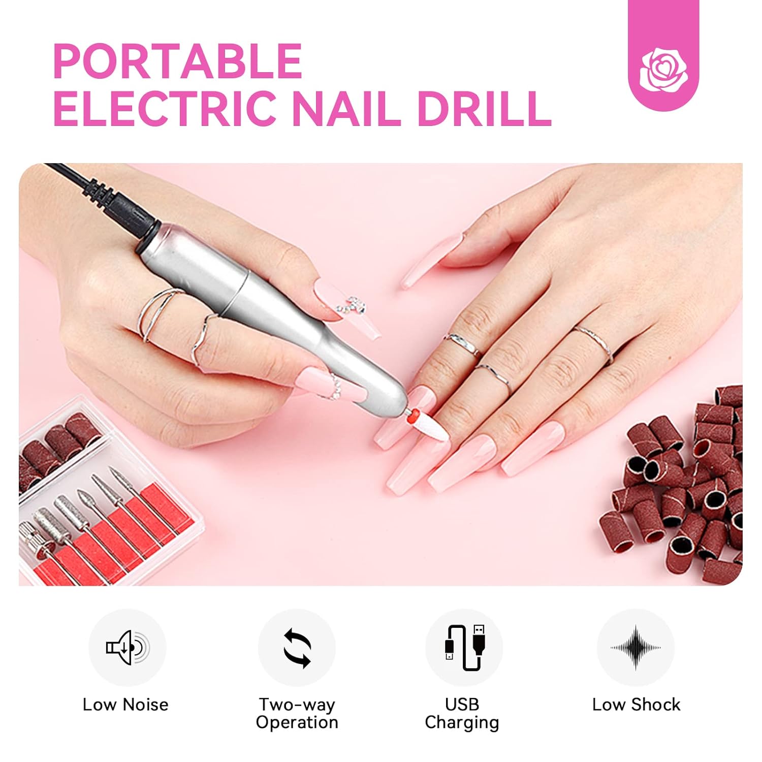 Acrylic Nail Kit with Drill, Powder &amp; Liquid (Ships to US Only)