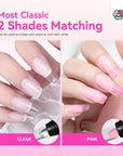 Poly Gel Nail Kit with Clear & Pink Extension Gels