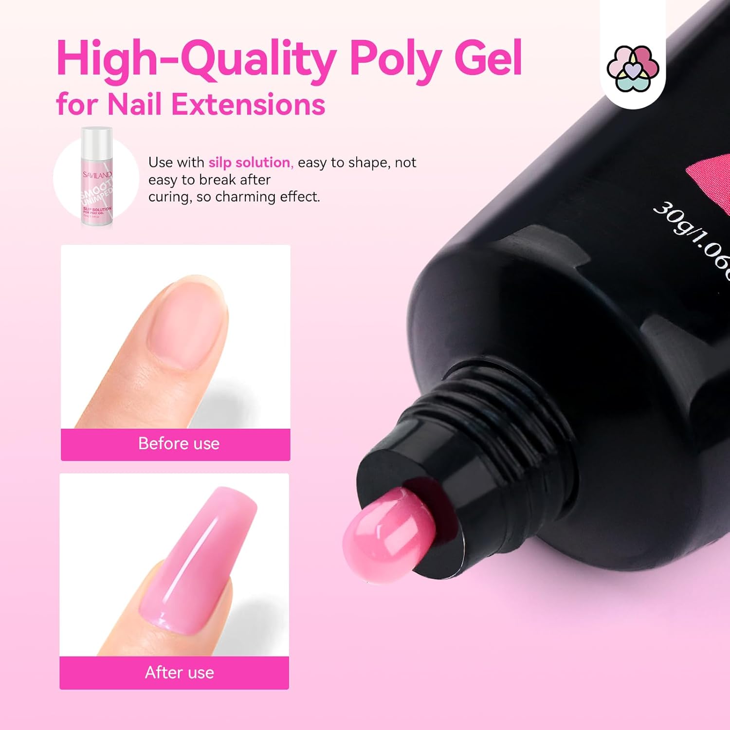 Poly Gel Nail Kit with Clear &amp; Pink Extension Gels