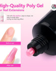 Poly Gel Nail Kit with Clear & Pink Extension Gels