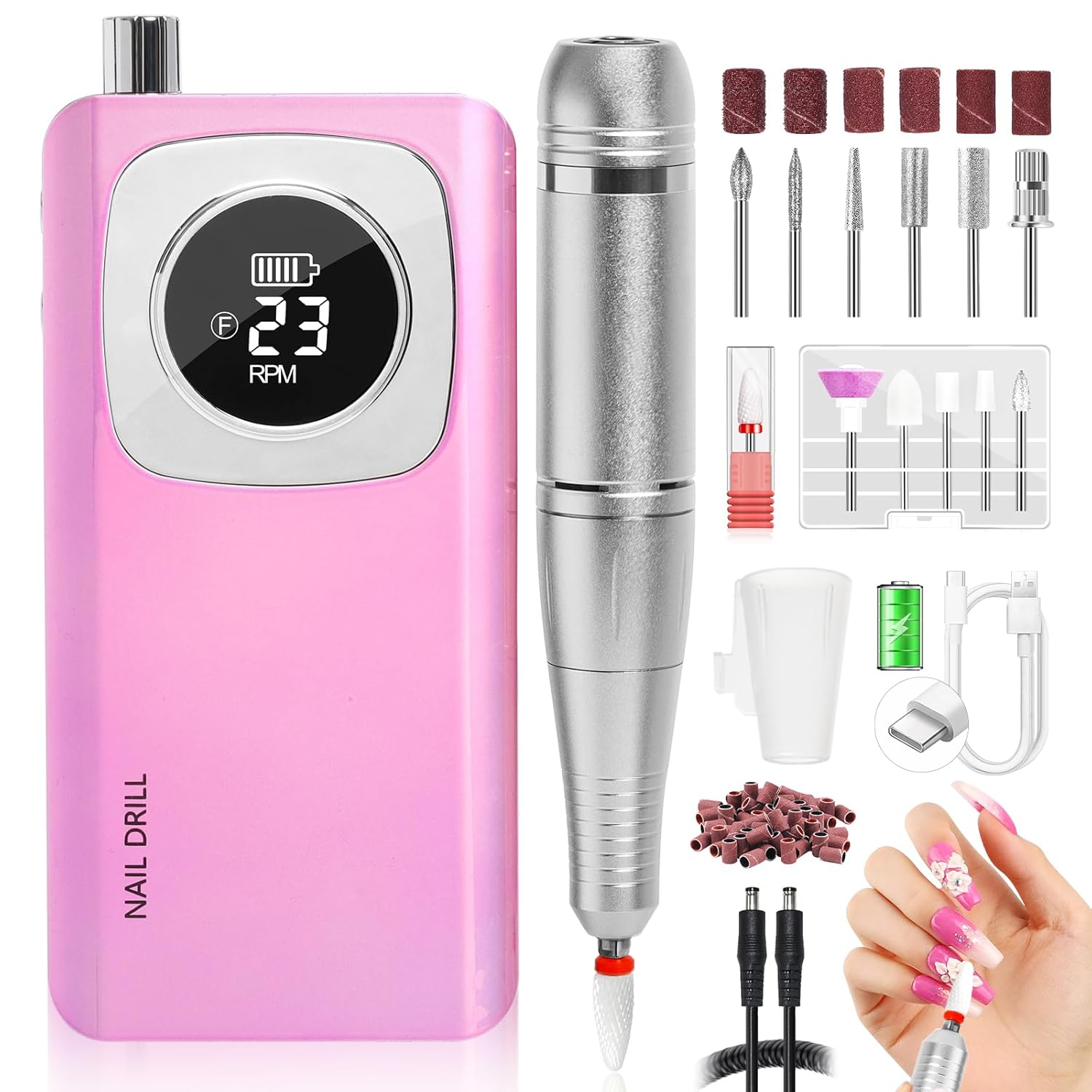 45000RPM Professional Nail Drill for Acrylic Nails
