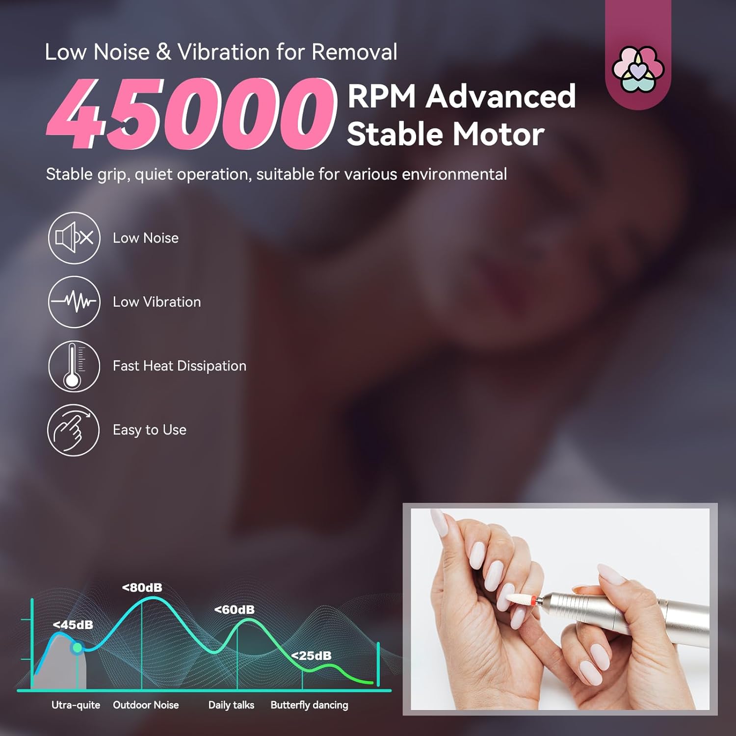 45000RPM Professional Nail Drill for Acrylic Nails