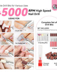 45000RPM Professional Nail Drill for Acrylic Nails