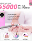 45000RPM Professional Nail Drill for Acrylic Nails
